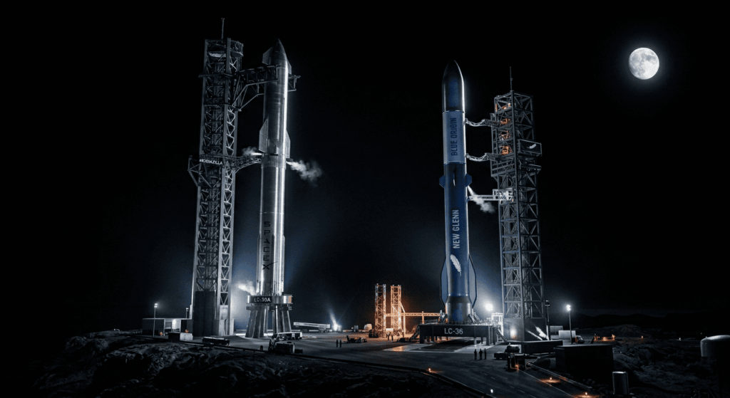Blue Origin beats SpaceX to be the first to fly to the Moon Blue Origin beats SpaceX to be the first to fly to the Moon