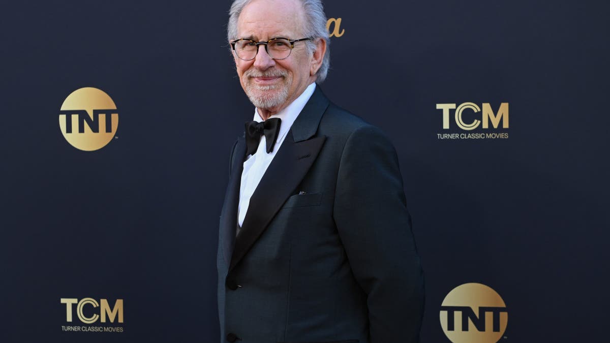 Steven Spielberg standing at Dolby Theatre in Hollywood, California.