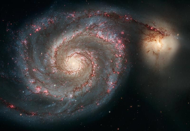 The Whirlpool Galaxy, photographed by the Hubble Space Telescope.