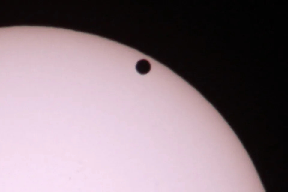 The planet Venus passes before the sunCredit: David McNew/Getty