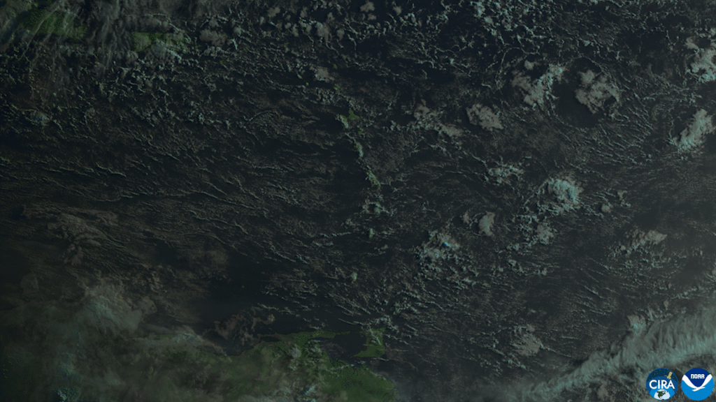 Clouds Stream off the Islands of the Lesser Antilles
