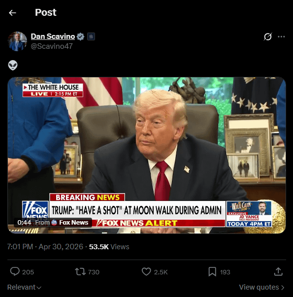 The Deputy Chief of Staff at the White House has posted an alien emoji. Will 
@POTUS declassify information about the recovered biologics?