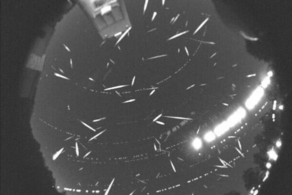 A composite of more than 100 meteors during 2014’s Geminid shower, set to return in December.