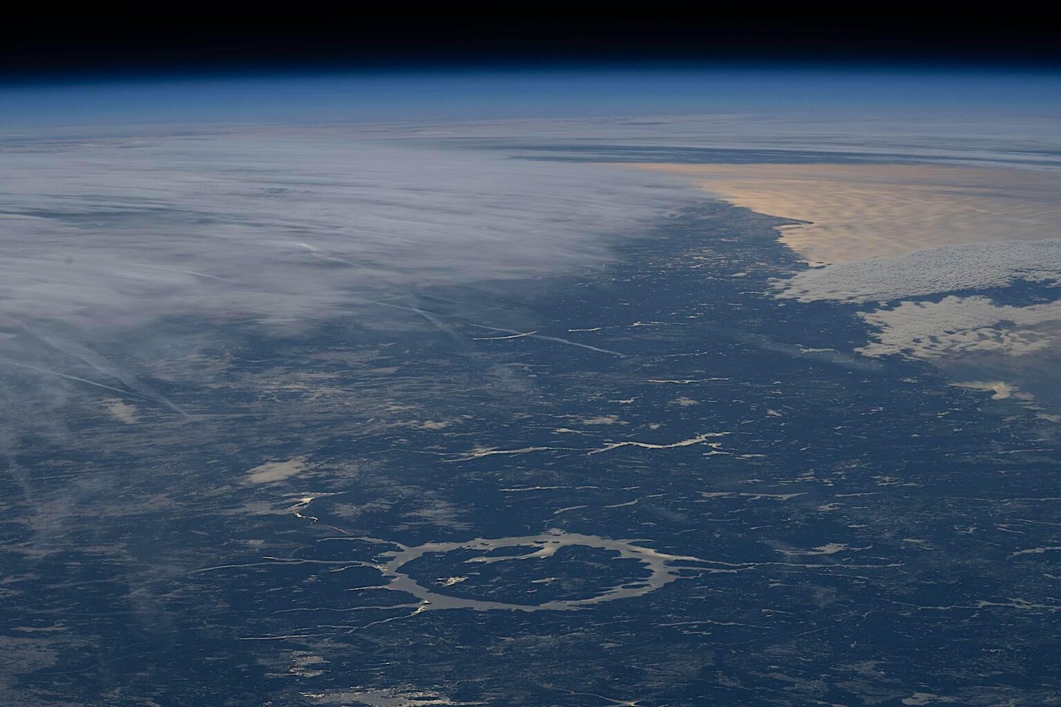 Massive impact structure in Canada seen from space