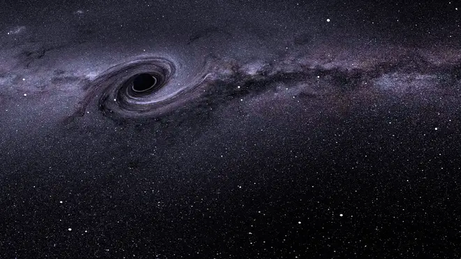 A black hole in space with immense gravity field