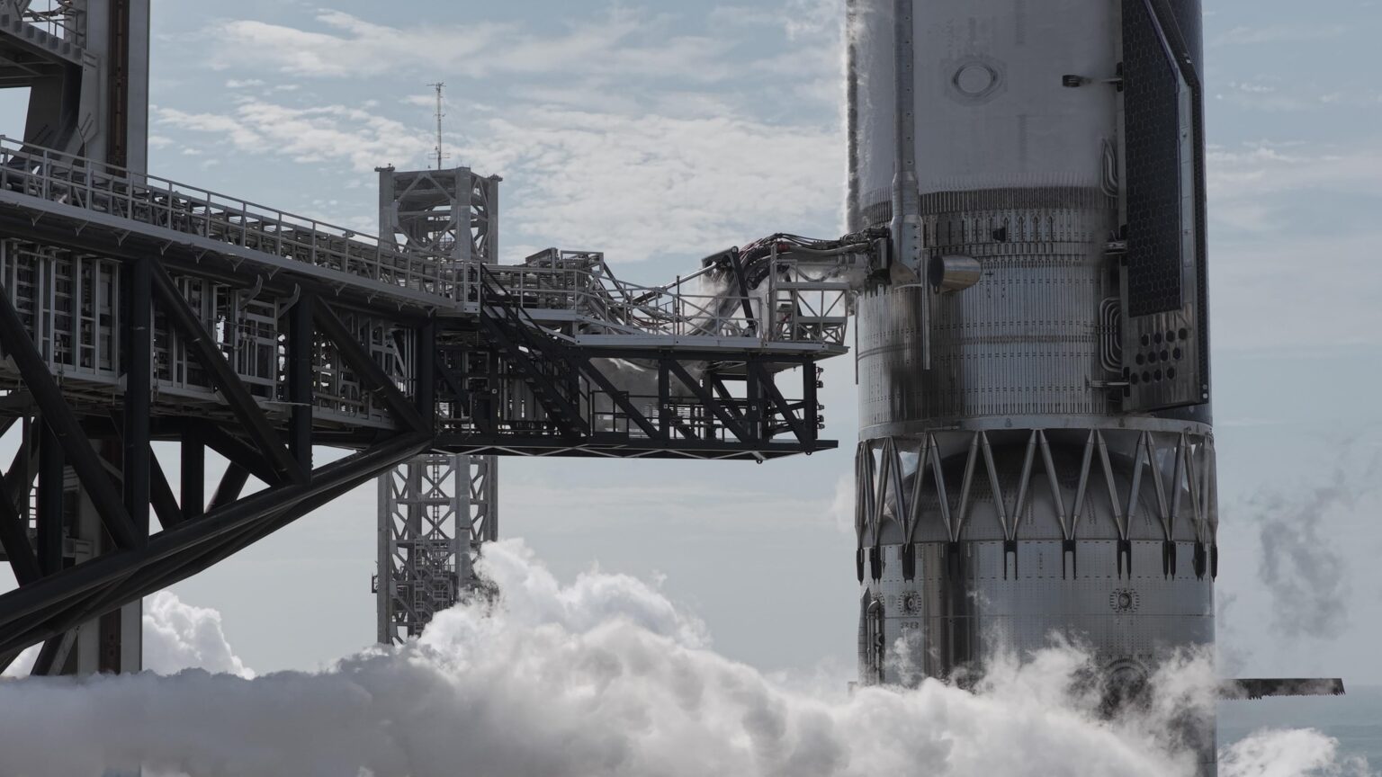 First Starship V3 stack during a wet dress rehearsal before flight 12