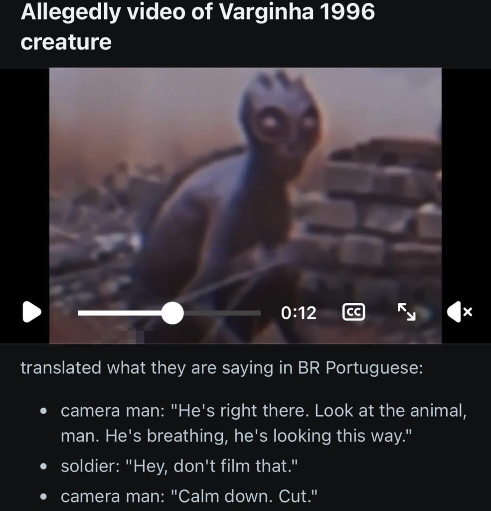 [Serious] Why don’t we show the best video evidence of Varginha Alien to the actual fricking witnesses that are still alive