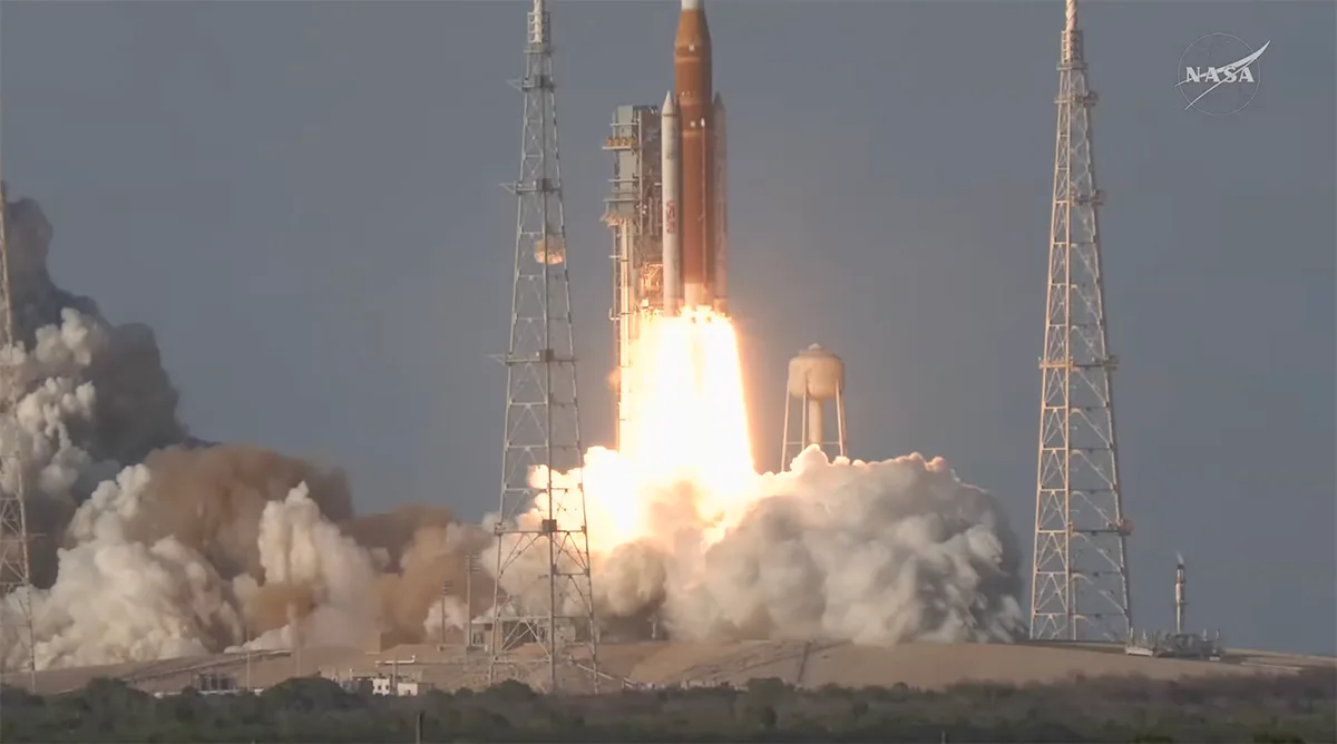 The launch of the Artemis II mission, 1 April 2026. Credit: NASA TV