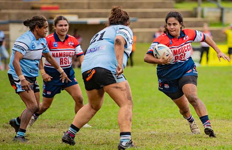 The Nambucca Roosters women won their grand final rematch against the Woolgoolga Seahorses. Photo: Mick Birtles.