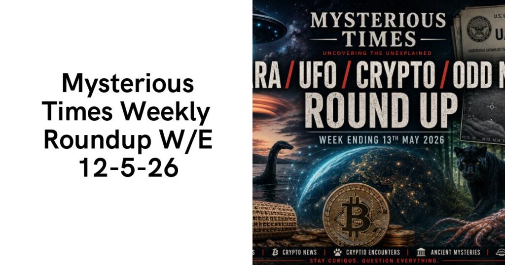 Mysterious Times Weekly Roundup W/E 12-5-26