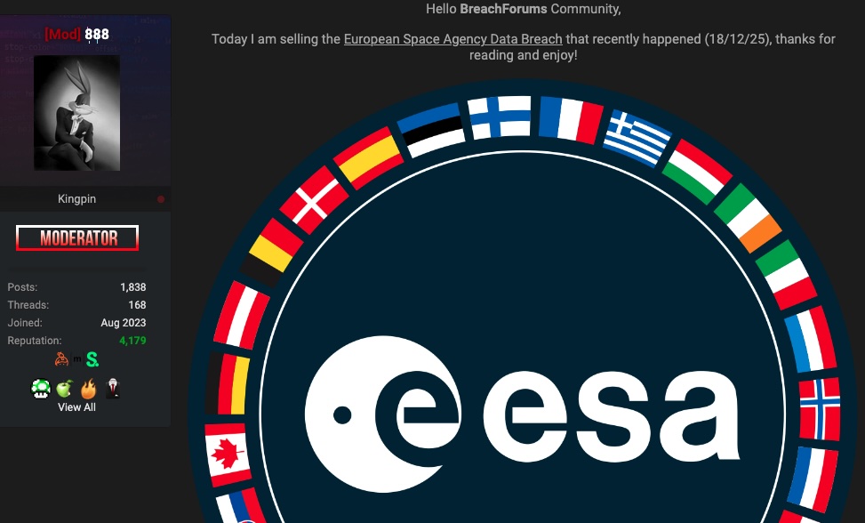 ESA hacked