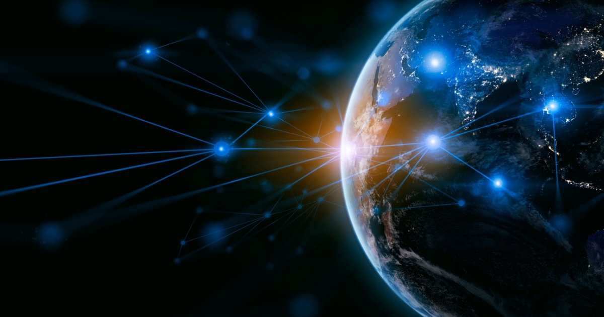 Communication satellites around Earth