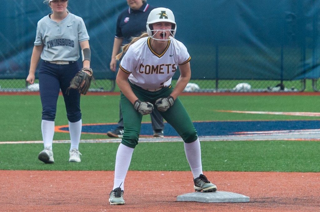 Amherst vs. Twinsburg softball: Comets’ Karina Shuster takes advantage of early run support, dominates in Division II regional semifinal win Amherst vs. Twinsburg softball: Comets’ Karina Shuster takes advantage of early run support, dominates in Division II regional semifinal win