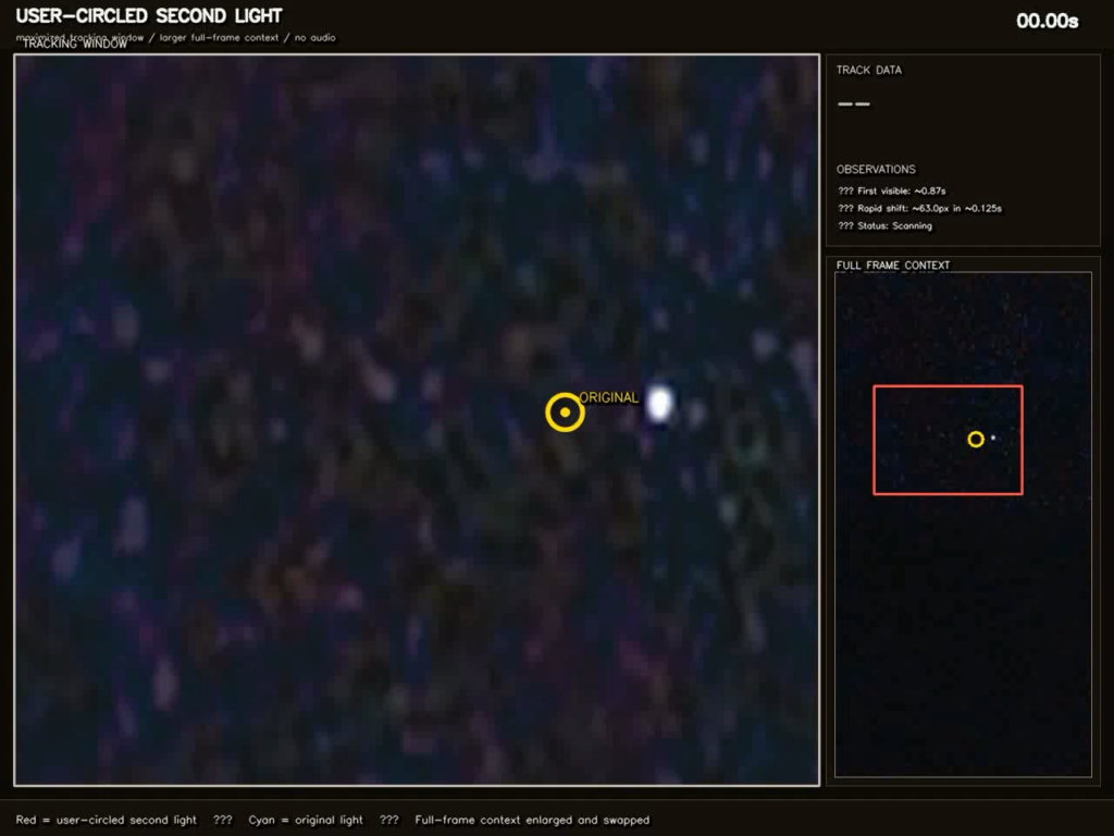 Faint Second Light Appears Beside Homolovi UAP, Makes Rapid Lateral Shift — Enhanced Tracking Overlay