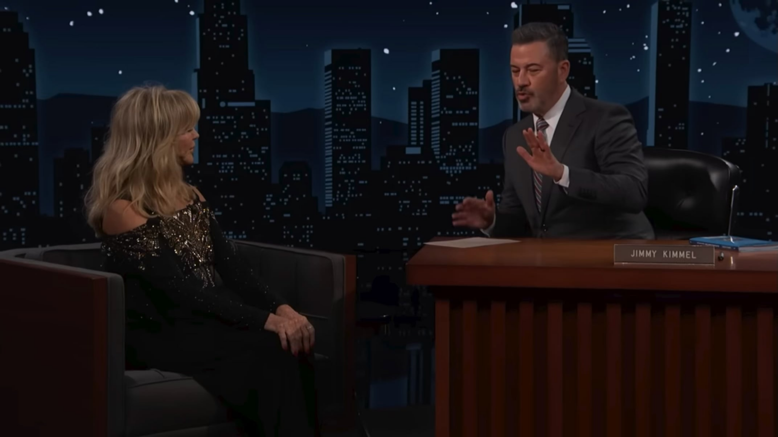 Goldie Hawn talks about her abduction experience with Jimmy Kimmel