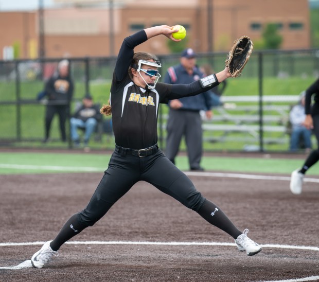 Riverside's Clara Granchi struck out 10 in a Division II district final on May 22 in Mentor. The Beavers defeated Solon, 11-1. (Paul DiCicco - For The News-Herald)