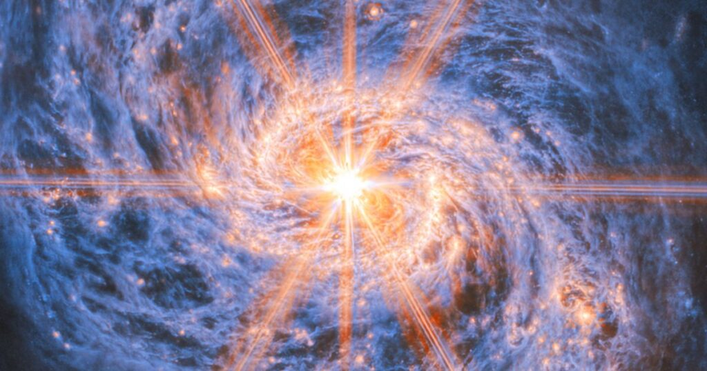Spiral galaxy's brilliant heart shines bright in a new picture from NASA's Webb telescope :: WRAL.com