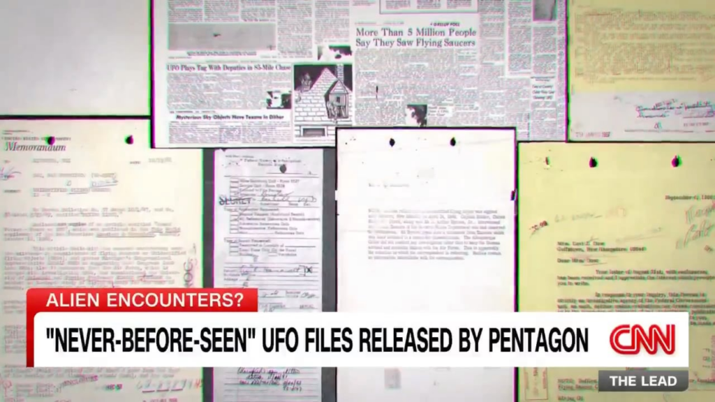 CNN - Jake Tapper coverage of UFO files release - Officials reporting fast oval glowing orbs w/ white centers as recently as 2025. Teardrop crafts, balls of light, diamond-shaped vessels all traveling 500 MPH, Apollo astronauts reporting flashing anomalies "sailing off"and "hauling out of here", etc