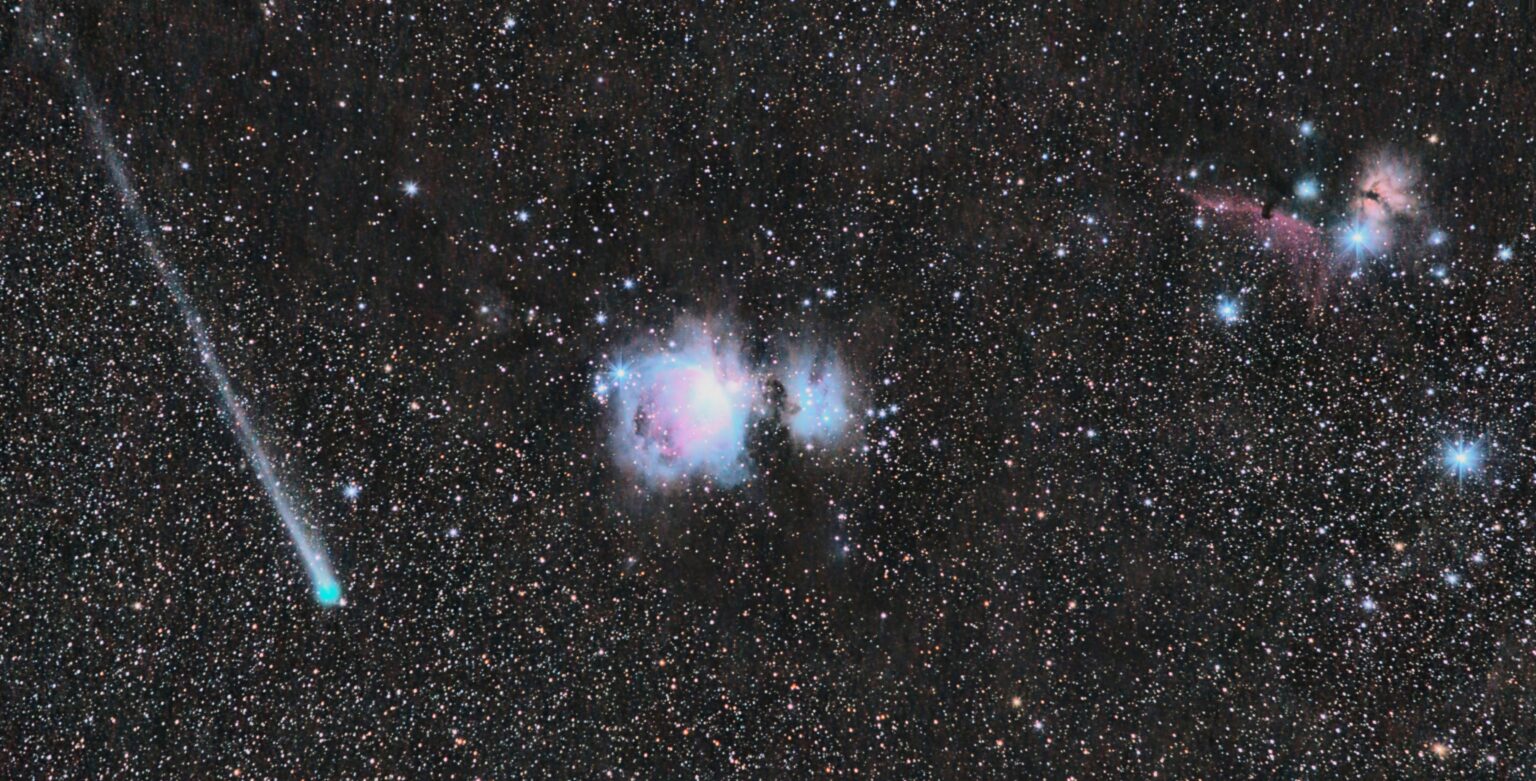 Comet C/2025 R3 (PanSTARRS) and Orion nebula. By Brent Nicholls