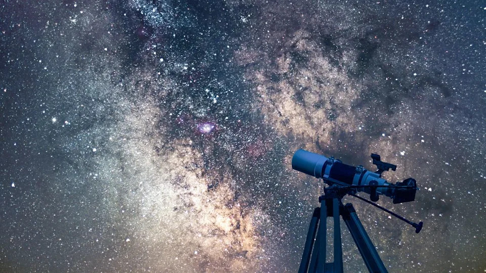 Astronomical Telescope Starry night. Milky Way Galaxy. 