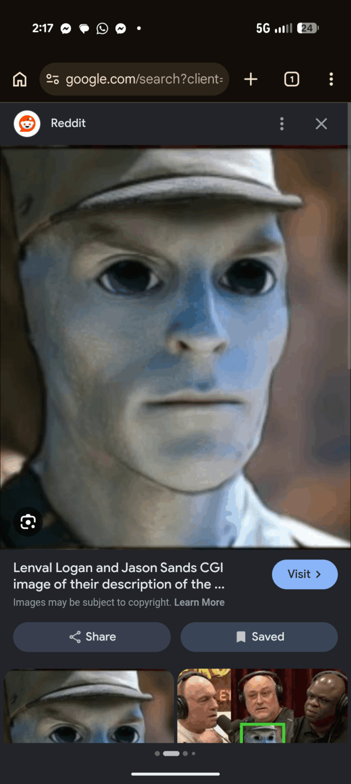 What species of alien did Jason Sands see?