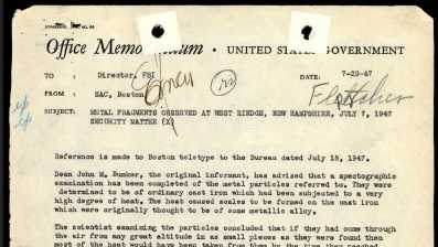 UFO files include report from West Rindge, NH