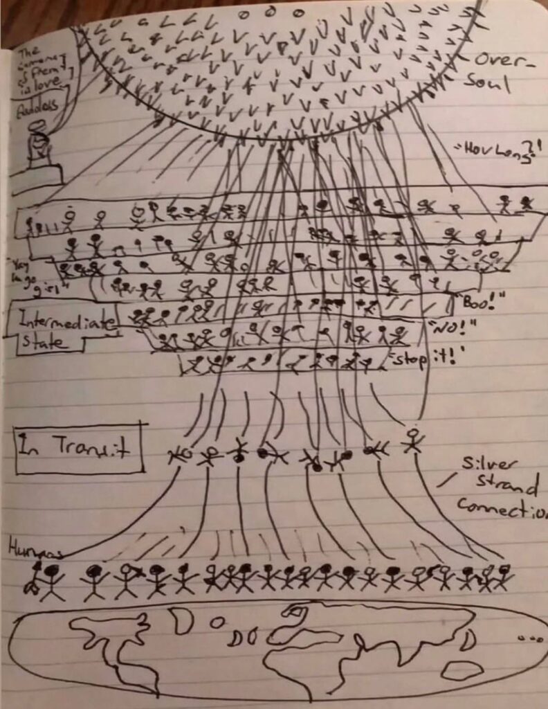 Yusuff Shakur went viral after sharing a hand-drawn sketch of what he says he saw during a near-death experience.