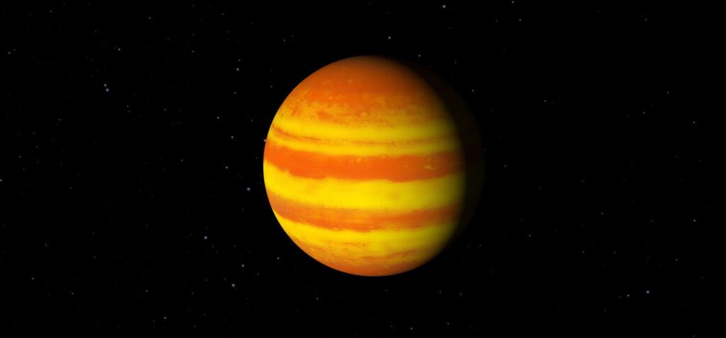 Artist's rendering of the exoplanet TOI-2031A b, a "Hot Jupiter" 901 light-years from Earth. Credit: NASA
