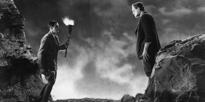 Frankenstein and his monster face off in Frankenstein (1931)