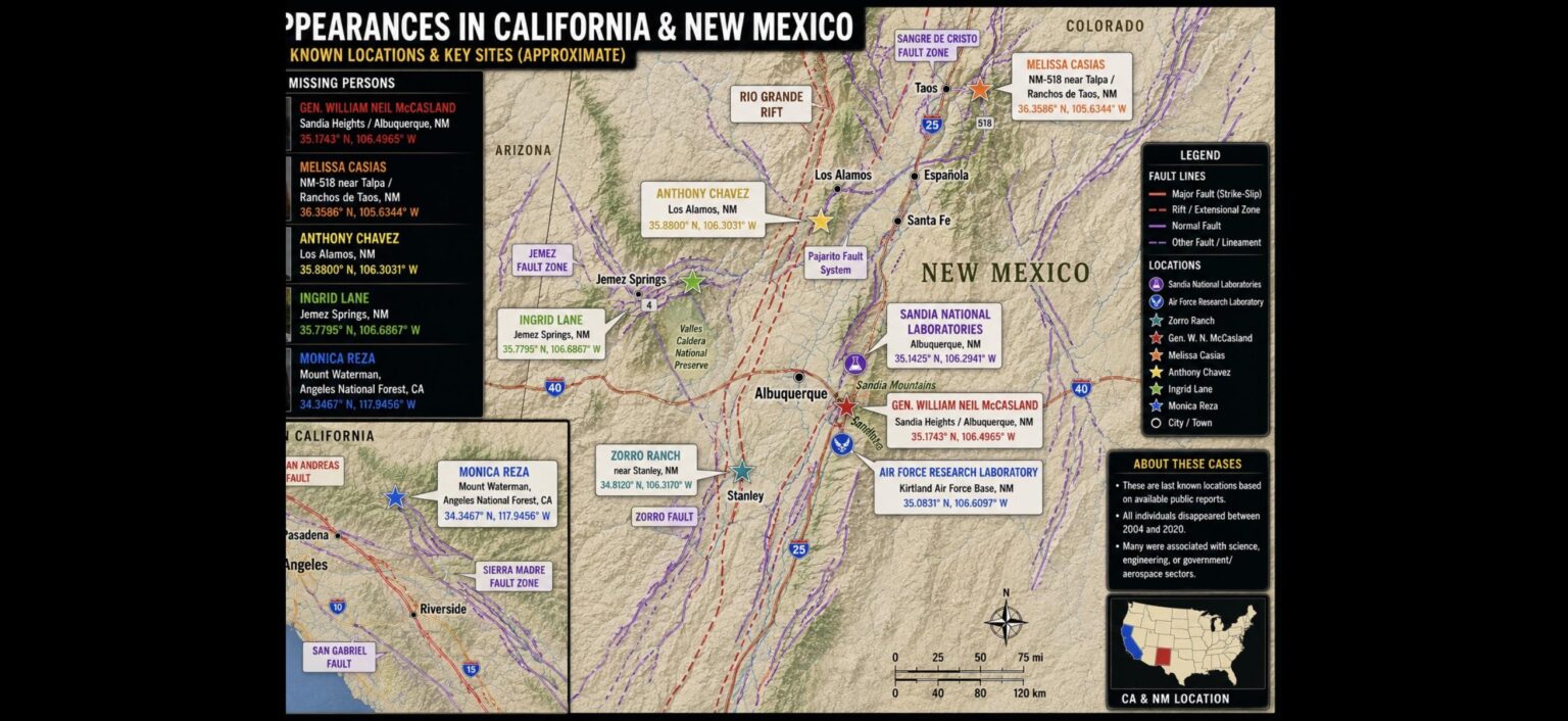 Map of the New Mexico corridor where all the weird things keep happening