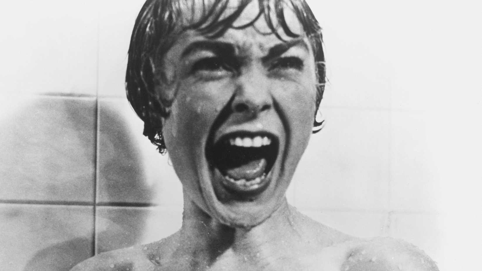 Janet Leigh screams as Marion Crane during the iconic shower scene from Psycho