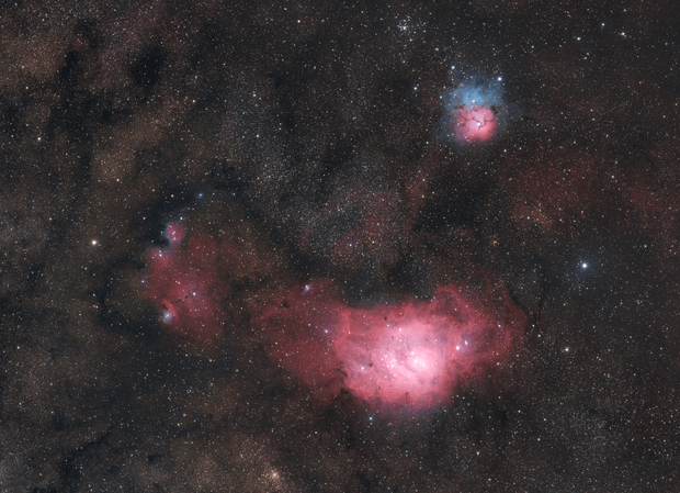 Lagoon (M8) and Trifid (M20) Nebulae