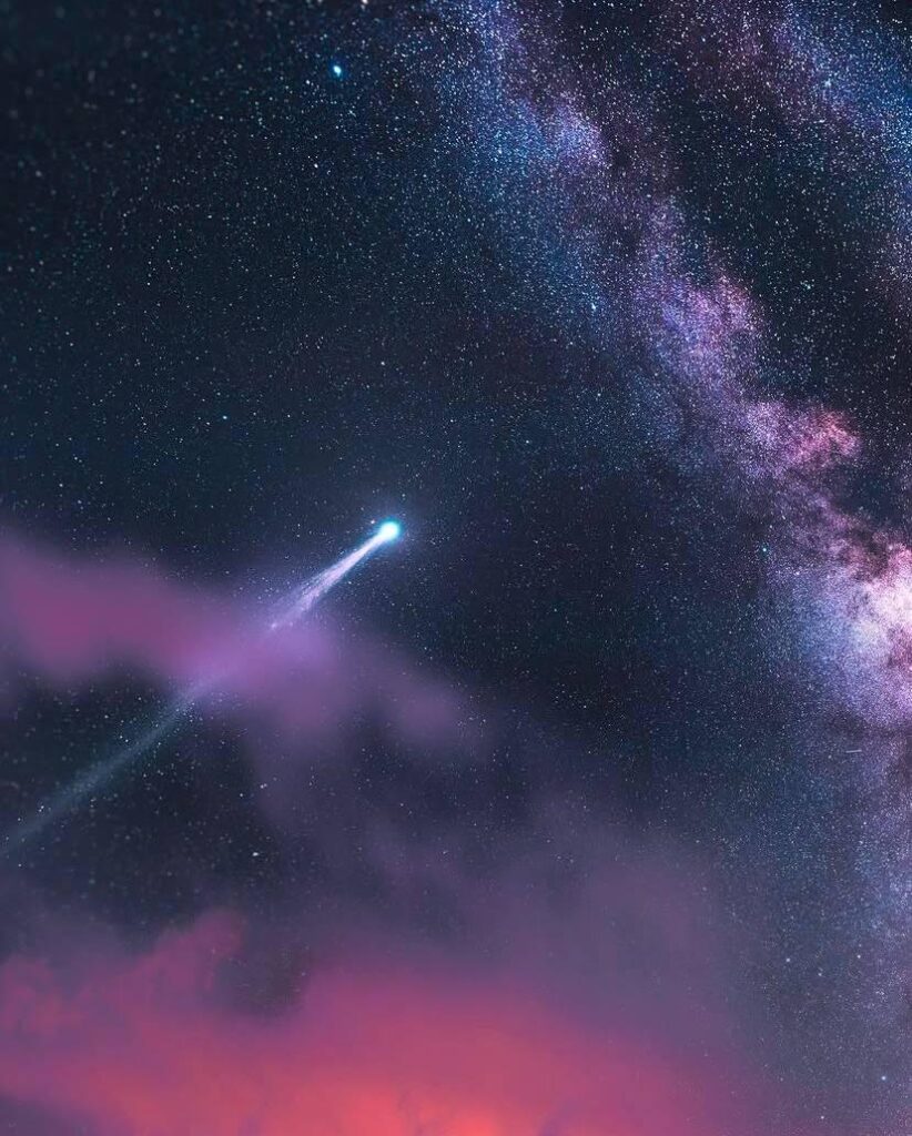 A cosmic visitor passing through the galactic plane.