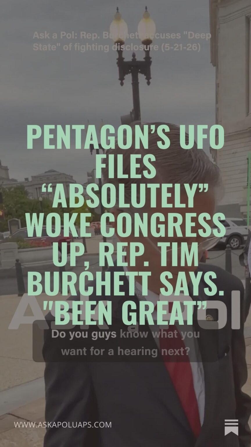 Pentagon’s UFO files “absolutely” woke Congress up, Rep. Tim Burchett says. "Been great”