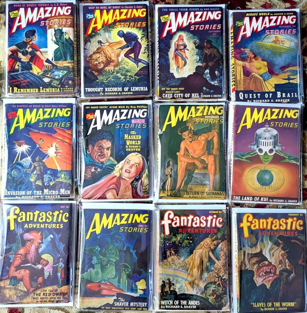 The extraterrestrial, interdimensional, and cryptoterrestrial hypotheses were all being debated before 1947 in the pages of pulp science fiction magazines as part of the Shaver Mystery