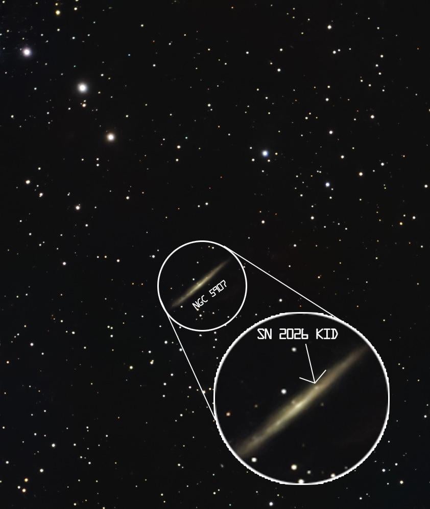 🌌 A stellar explosion inside a galaxy 50 million light-years away, captured using seestar s30