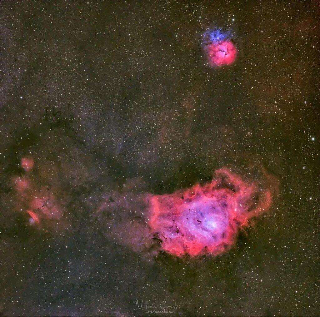 The breathtaking duo of Lagoon Nebula and Trifid Nebula The breathtaking duo of Lagoon Nebula and Trifid Nebula