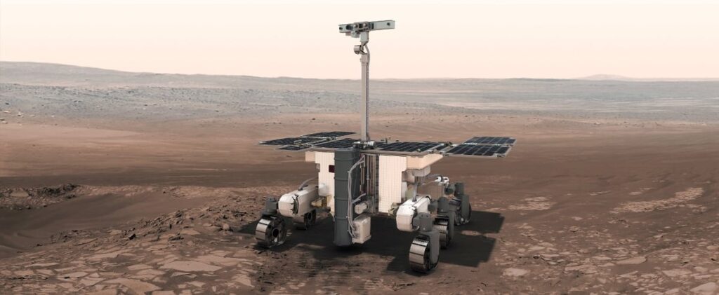 Artist's conception of the Rosalind Franklin rover on Mars.