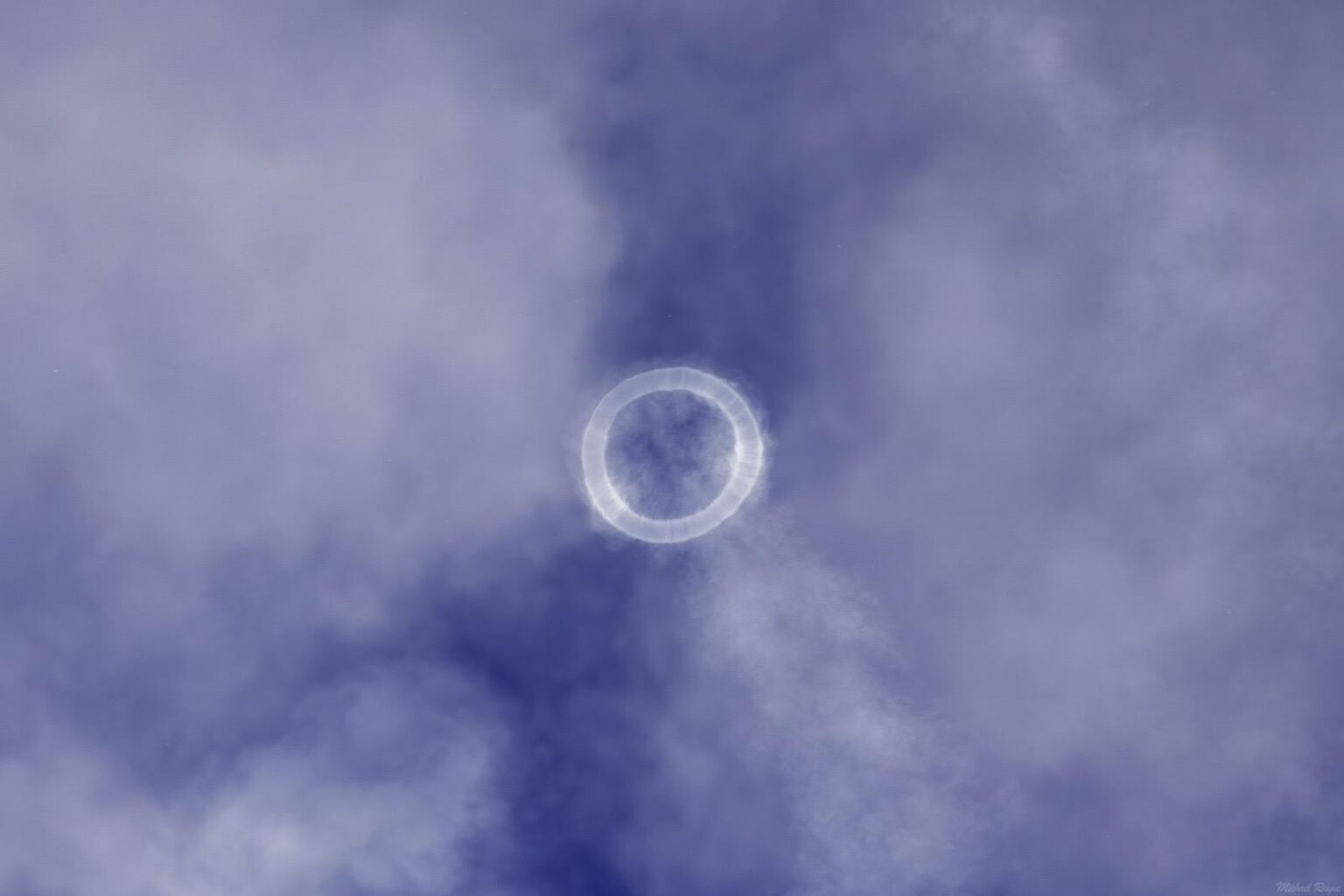 Weird sky ring above McMurdo station, Antarctica