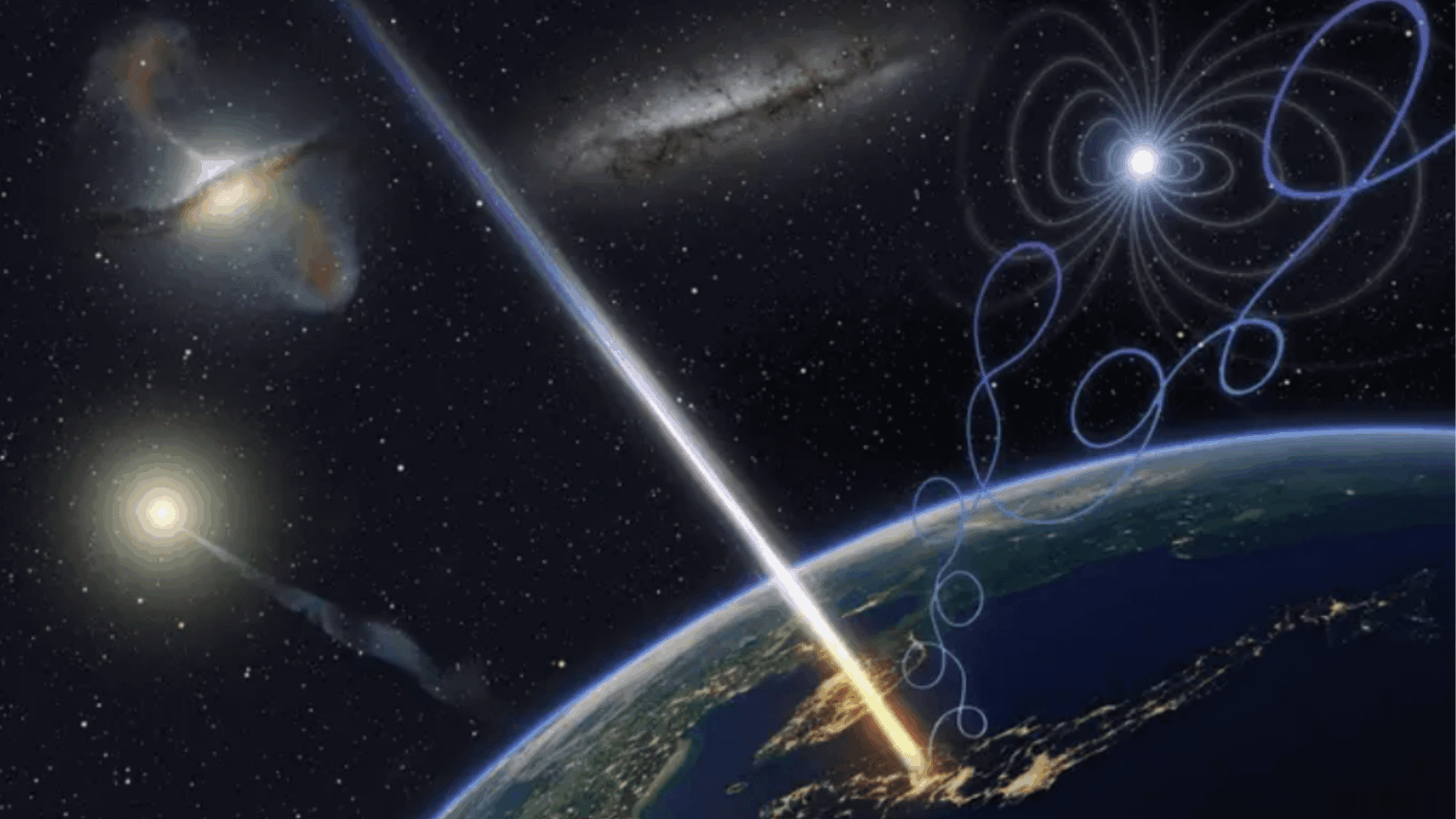 Cosmic rays are ultra-fast particles that constantly hit Earth from space. Scientists think the most powerful ones are launched by exploding stars, black holes, and distant galaxies, but their exact origins remain mysterious because magnetic fields scramble their paths Cosmic rays are ultra-fast particles that constantly hit Earth from space. Scientists think the most powerful ones are launched by exploding stars, black holes, and distant galaxies, but their exact origins remain mysterious because magnetic fields scramble their paths