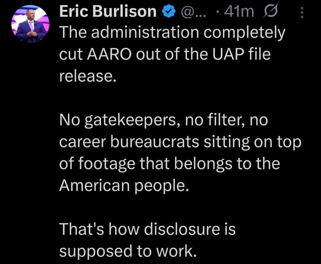 Rep. Eric Burlison Confirms AARO is Out of UAP Disclosure Process