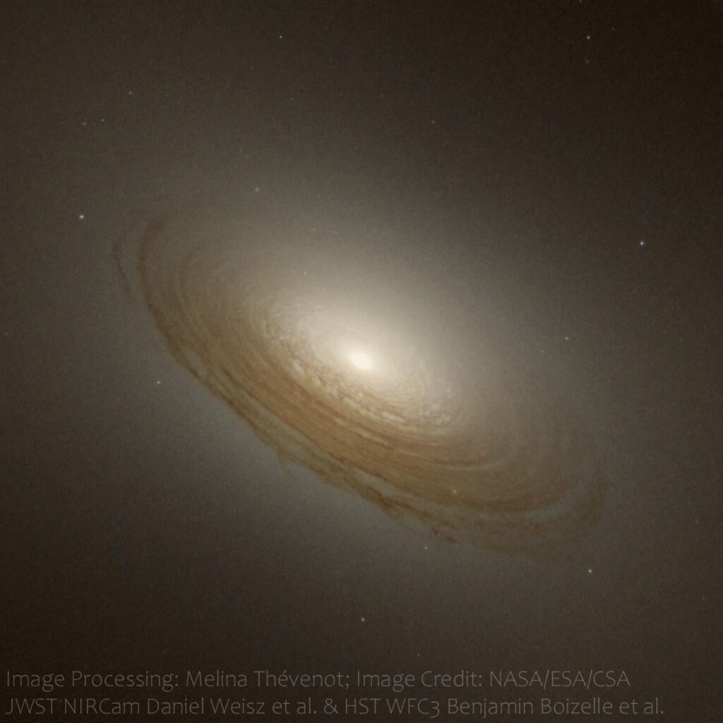 Nuclear ring of the galaxy NGC 4429 with JWST and Hubble. Processed by Melina Thévenot