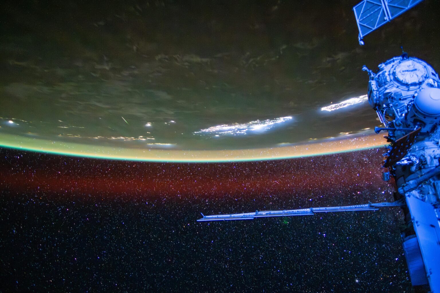 A Lyrid meteor from orbit