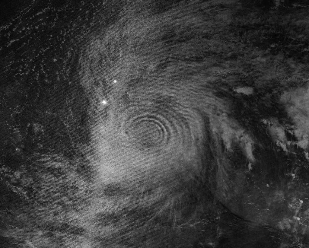 Super typhoon disrupted the atmosphere almost to the edge of space