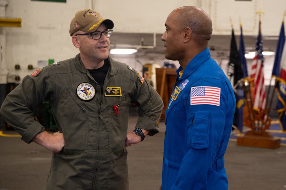 USS Carl Vinson (CVN 70) hosts NASA astronaut Capt. Victor J. Glover