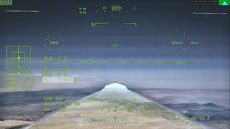 NASA’s Low-Boom X-59 Breaks The Sound Barrier X-59's flight display reads Mach 1.077 (highlighted) as the low-boom testbed goes supersonic for the first time