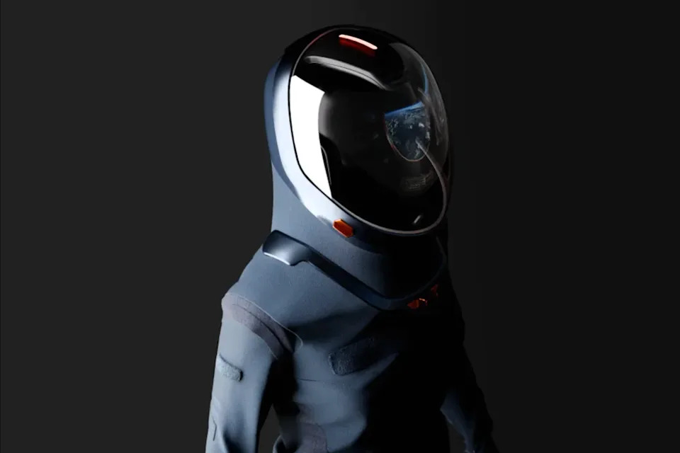 Decathlon's intra-vehicular activity EuroSuit, unveiled on 17 November 2025, will be worn by astronauts during launch and re-entry (Decathlon)