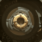 This Mastcam-Z image shows a sample of Mars rock inside the sample tube