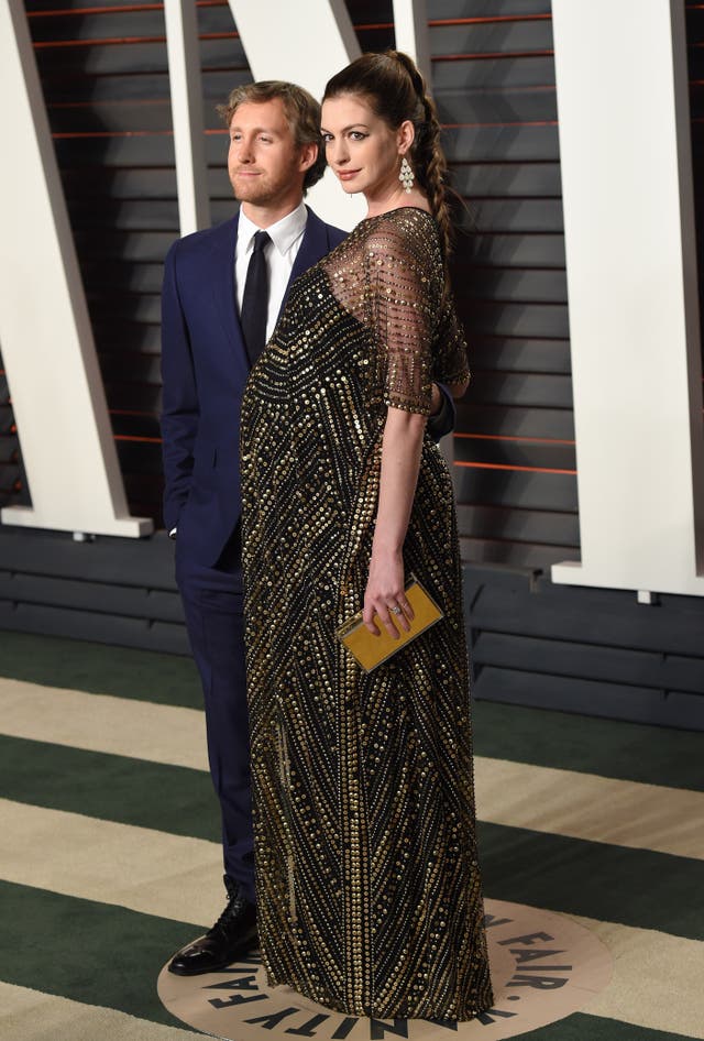 Anne Hathaway with her husband Adam Shulman at the The 88th Academy Awards Vanity Fair Party in Los Angeles