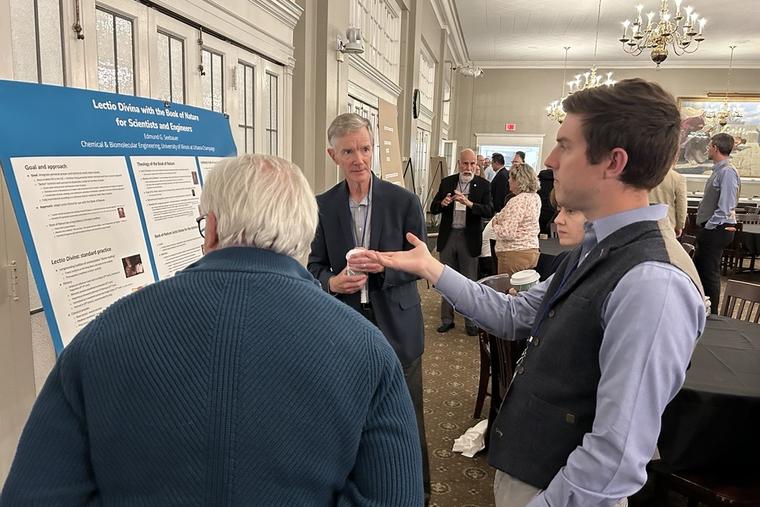 Catholic Scientists to Gather Near Chicago to Discuss Human Sexuality, Future of the Universe| National Catholic Register Participants discuss a presentation at the 2024 annual meeting of the Society of Catholic Scientists at Mundelein Seminary in Illinois.